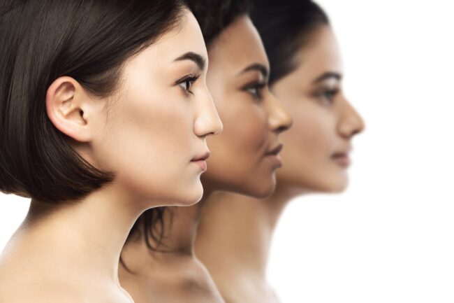 Multi-ethnic beauty and skincare. Group of women with a different ethnicity.